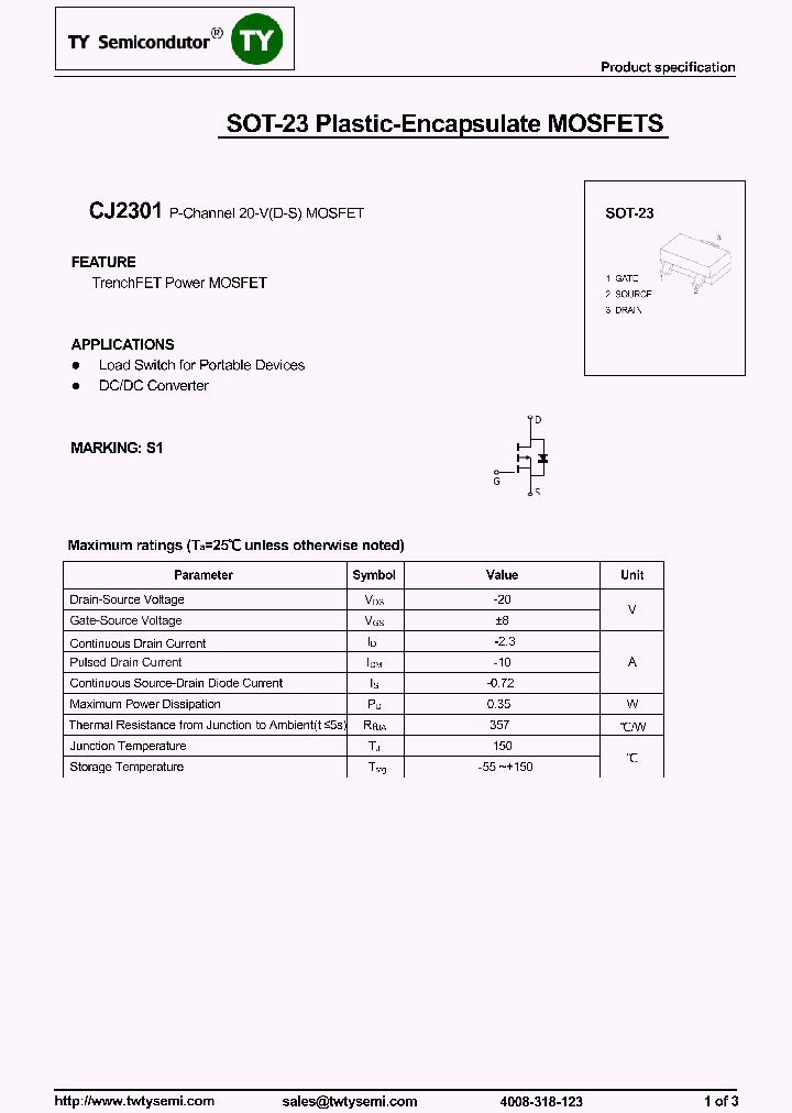 CJ2301_7620774.PDF Datasheet