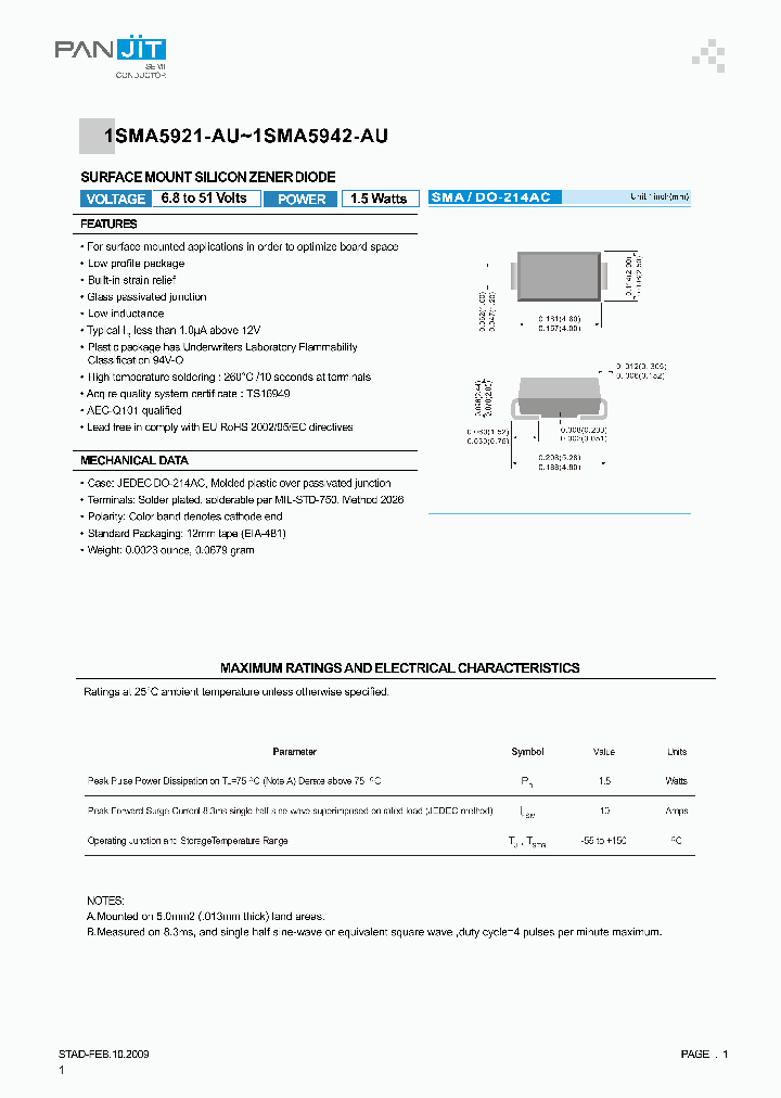 1SMA5940-AU_7634336.PDF Datasheet