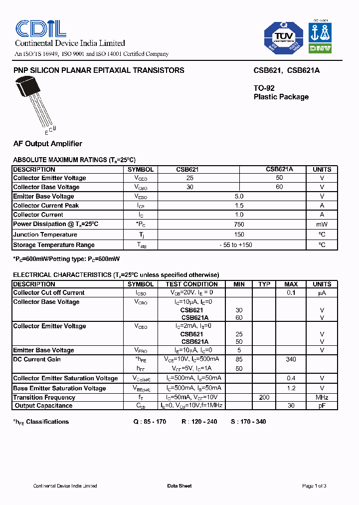 CSB621A_7640299.PDF Datasheet