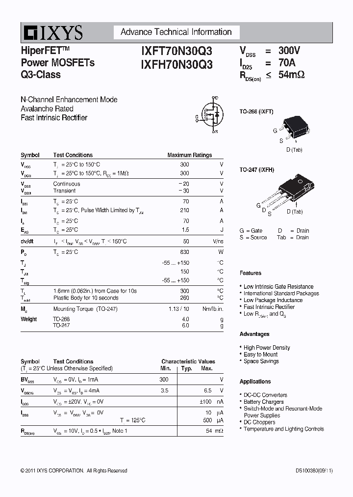 IXFH70N30Q3_7644157.PDF Datasheet