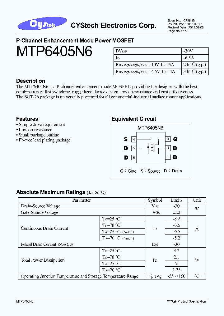MTP6405N6_7644426.PDF Datasheet