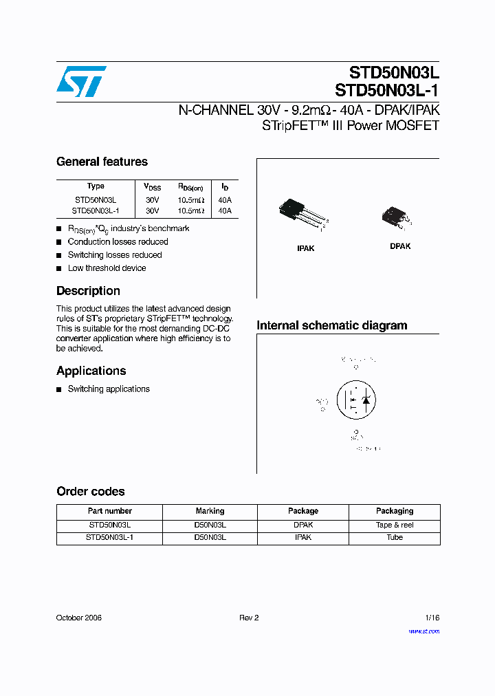 STD50N03L-1_7647695.PDF Datasheet