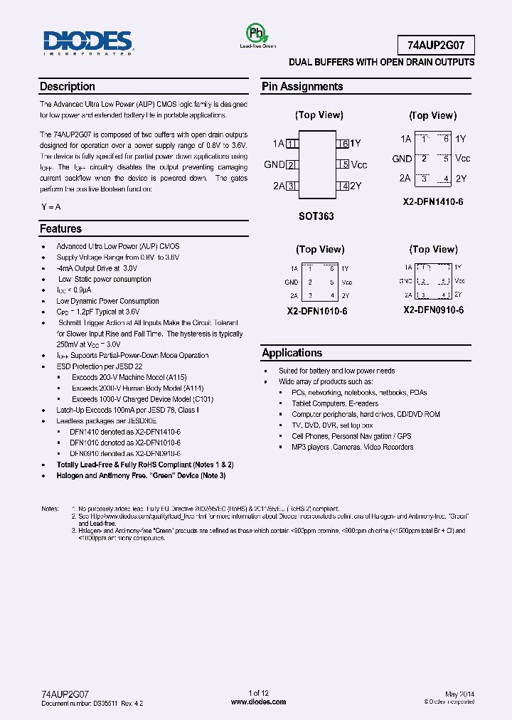 74AUP2G07FW3-7_7651236.PDF Datasheet