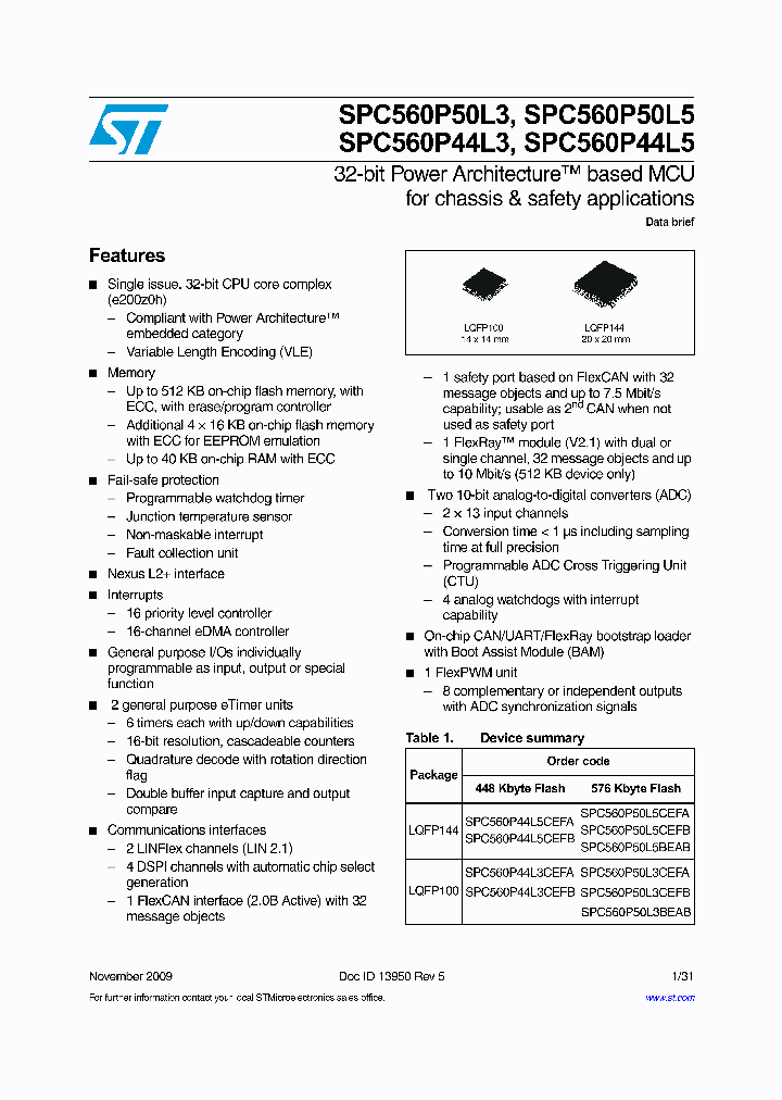 SPC560P50L3BEABY_7655229.PDF Datasheet