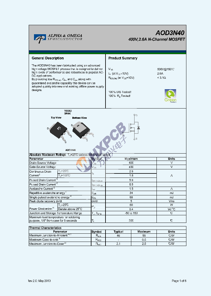 AOD3N4013_7670986.PDF Datasheet