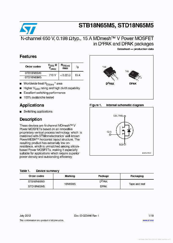 STD18N65M5_7681480.PDF Datasheet