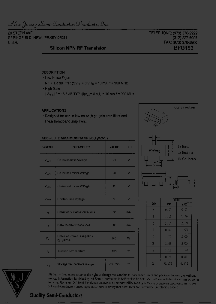 BFG193_7685744.PDF Datasheet