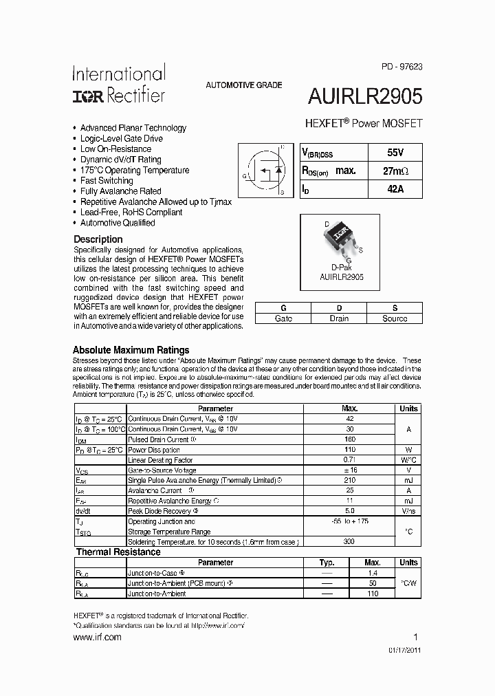 AUIRLR2905TRR_7731676.PDF Datasheet