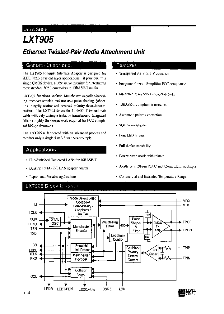 LXT905LE_7732263.PDF Datasheet