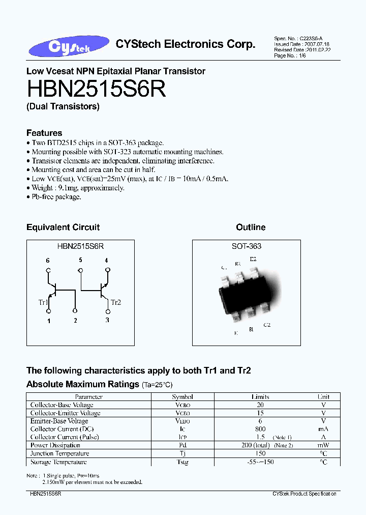 HBN2515S6R_7740131.PDF Datasheet