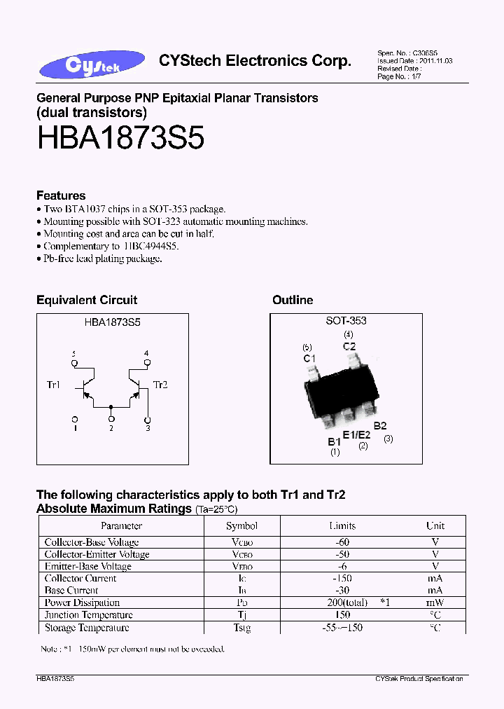 HBA1873S5_7743447.PDF Datasheet