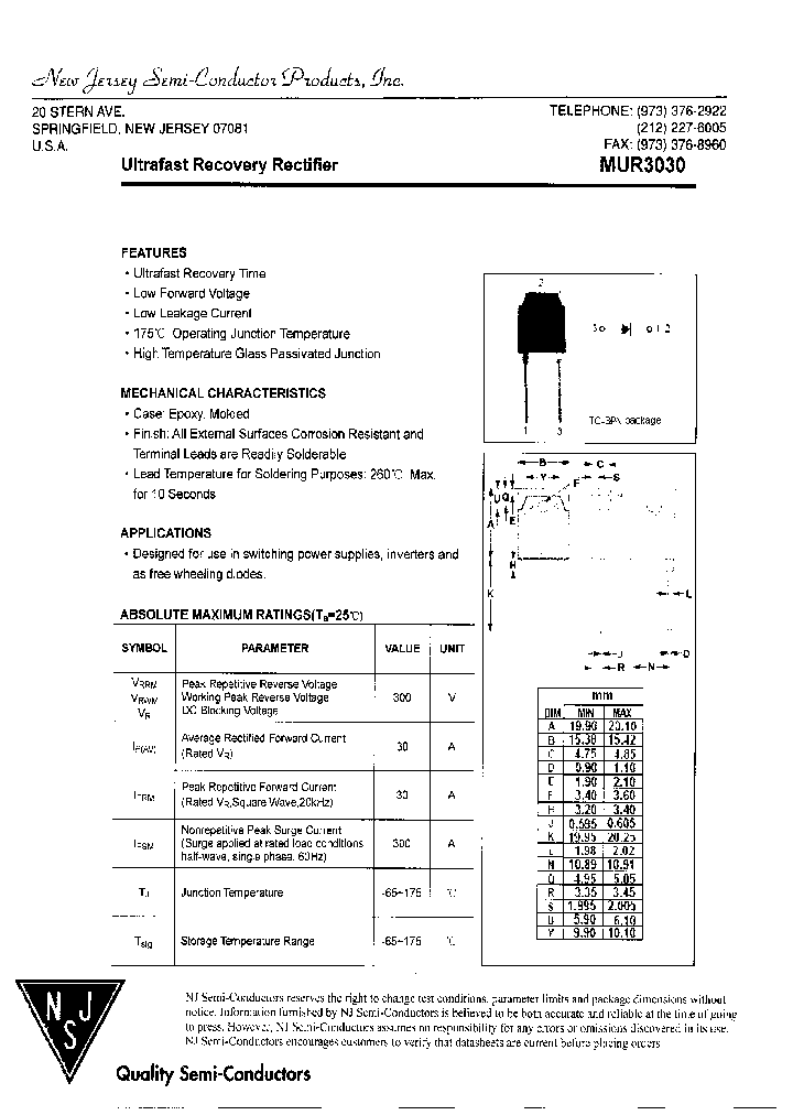 MUR3030_7782879.PDF Datasheet