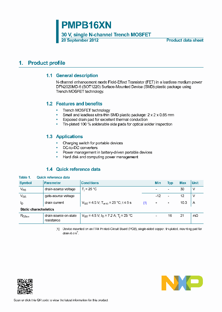 PMPB16XN_7810501.PDF Datasheet