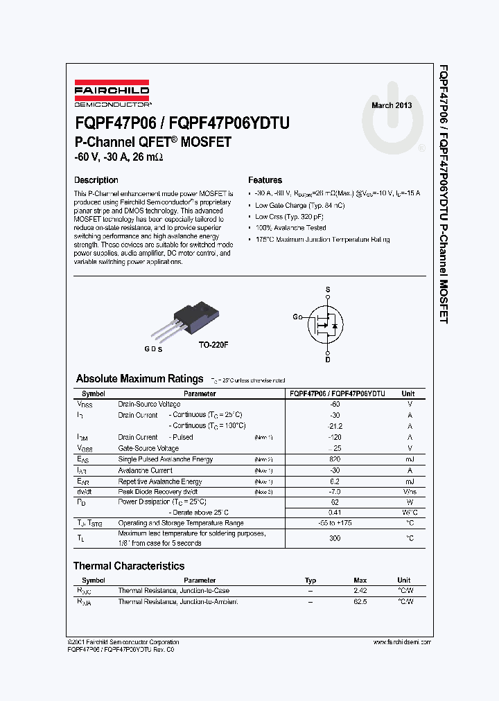 FQPF47P06_7801334.PDF Datasheet