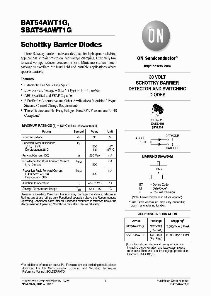 SBAT54AWT1G_7795305.PDF Datasheet