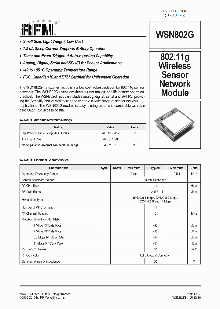 WSN802GP_7823200.PDF Datasheet