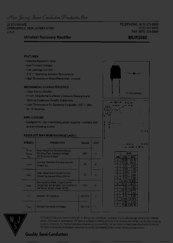 MUR3060_7790427.PDF Datasheet