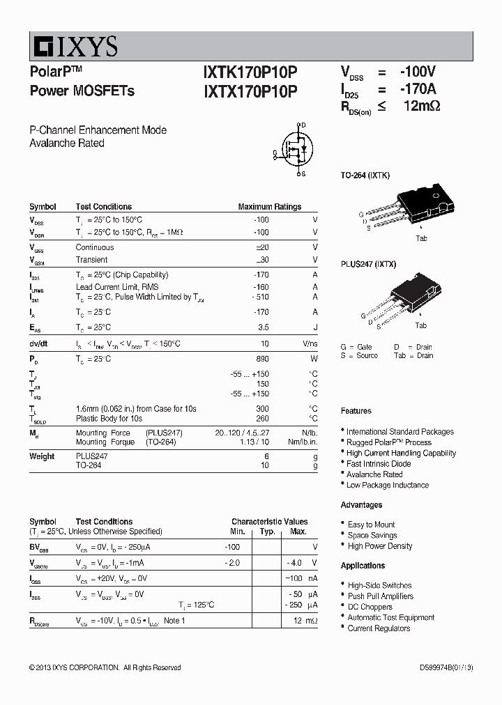 IXTX170P10P_7792475.PDF Datasheet