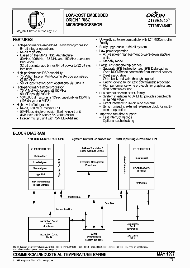 IDT79R4640133MUI_7757528.PDF Datasheet