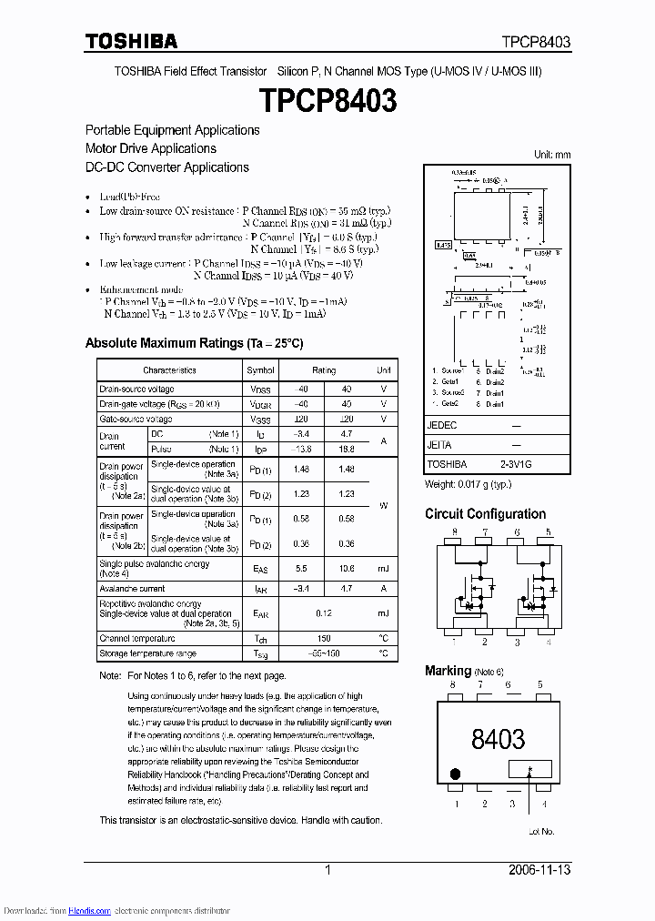 TPCP8403_7761689.PDF Datasheet