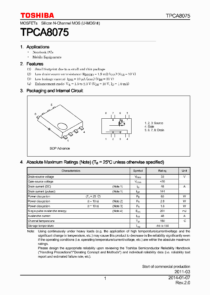 TPCA8075_7854897.PDF Datasheet