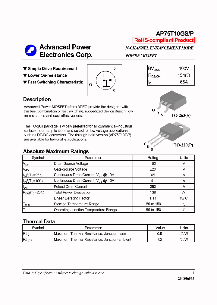 AP75T10GS_7861275.PDF Datasheet