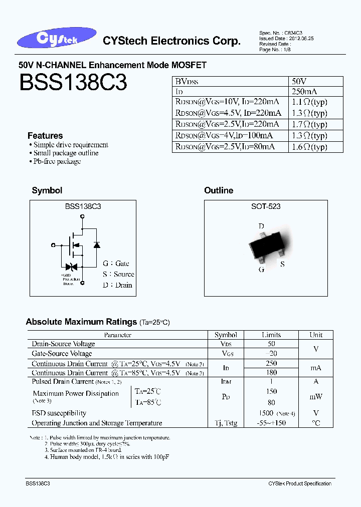 BSS138C3_7863707.PDF Datasheet