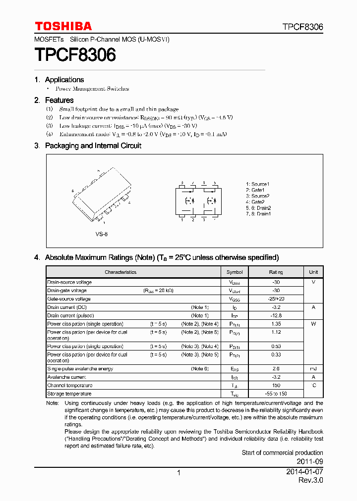 TPCF8306_7864842.PDF Datasheet