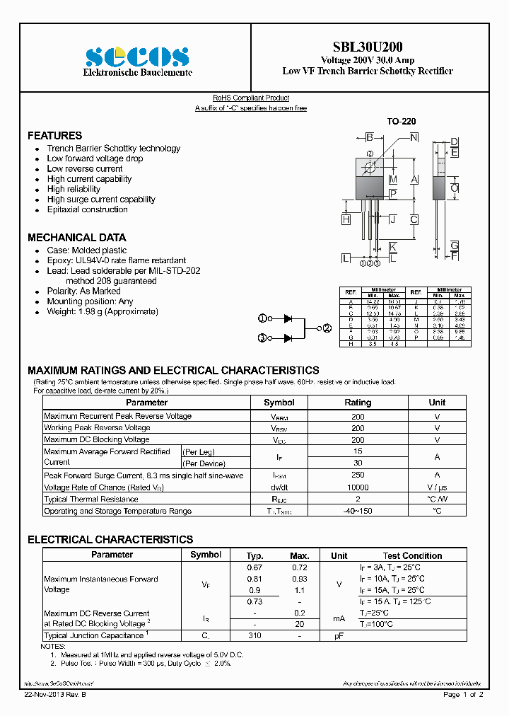 SBL30U200_7881526.PDF Datasheet