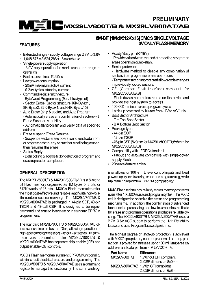 MX29LV800ATMI-90_7888490.PDF Datasheet