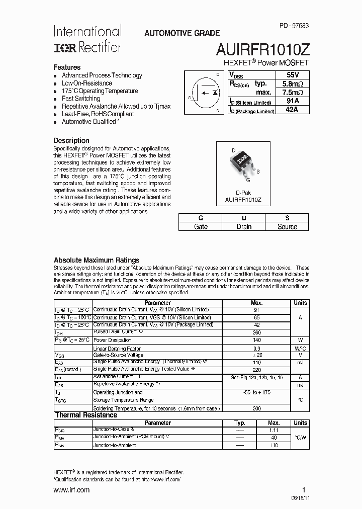 AUIRFR1010Z_7896439.PDF Datasheet