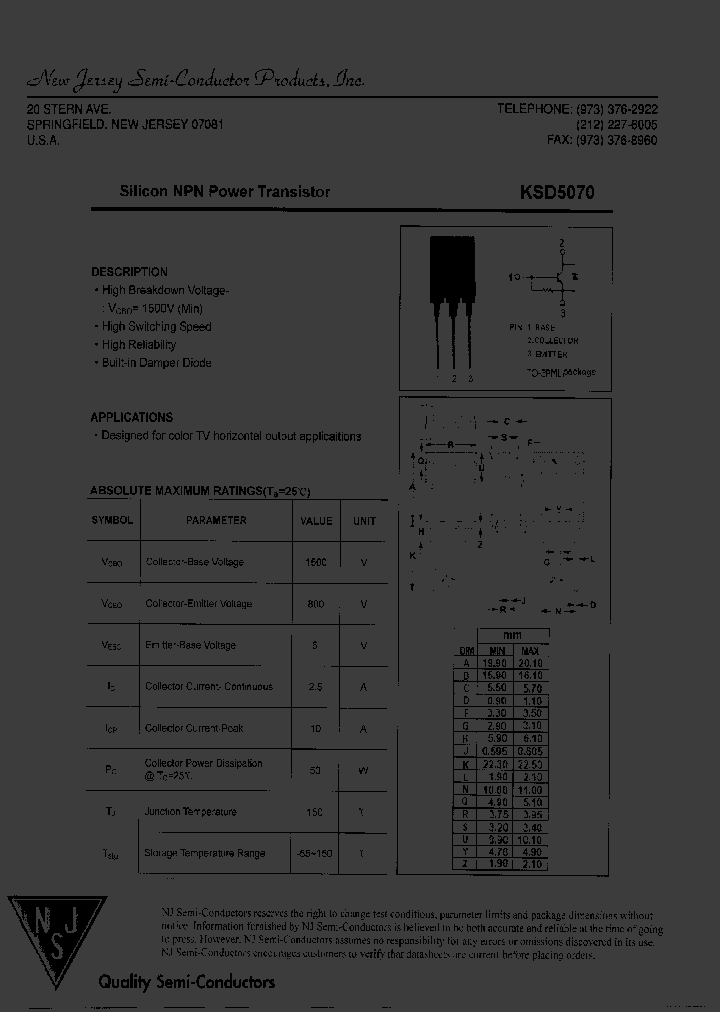 KSD5070_7917537.PDF Datasheet