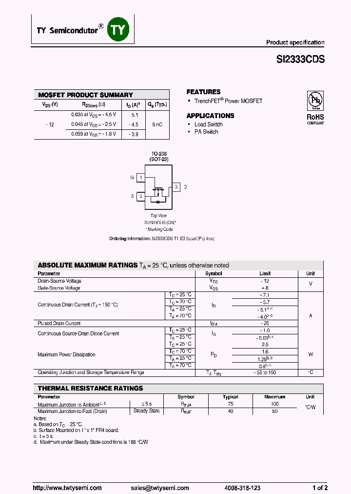 SI2333CDS_7921285.PDF Datasheet