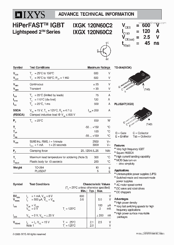 IXGX120NC60C2_7787315.PDF Datasheet