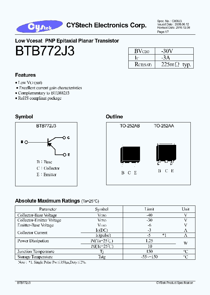 BTB772J3_7924089.PDF Datasheet