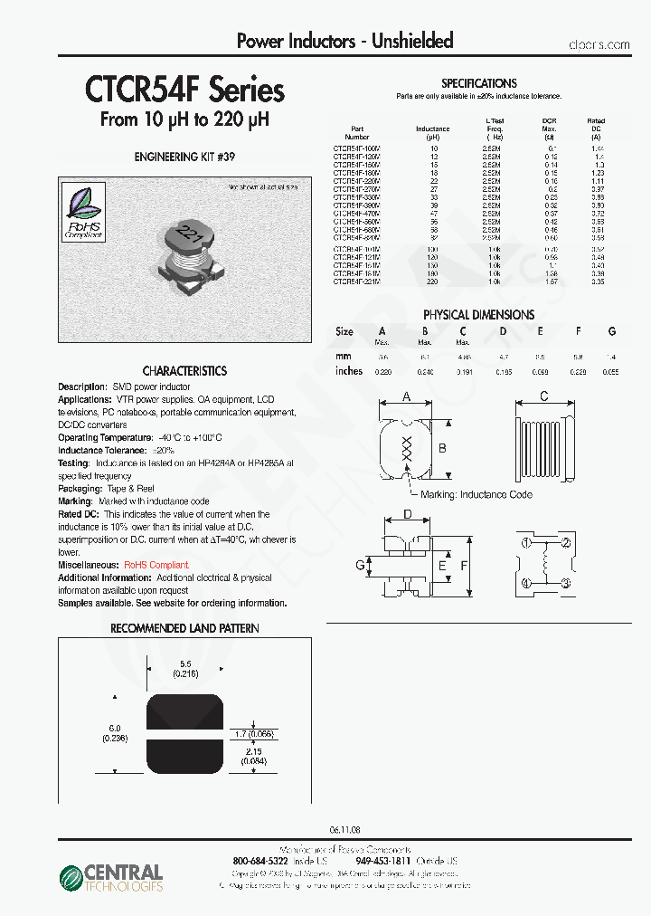 CTCR54F-101M_7925166.PDF Datasheet