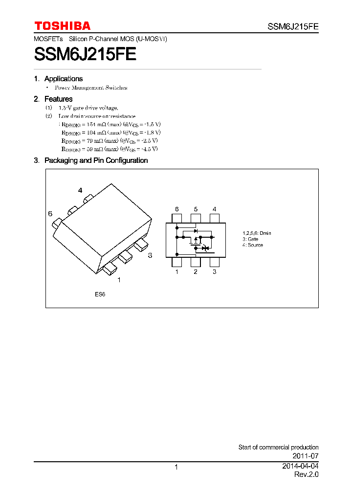 SSM6J215FE_7940384.PDF Datasheet