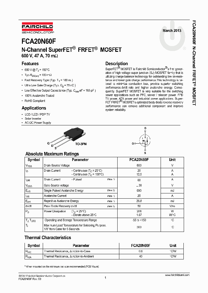 FCA20N60F_7958569.PDF Datasheet