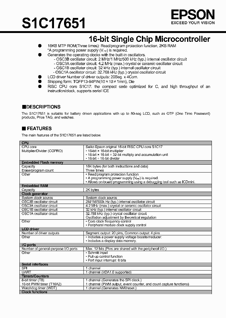 S1C17651_8000955.PDF Datasheet