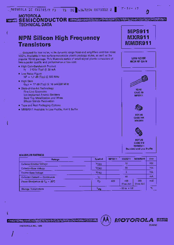 MPS911_8007603.PDF Datasheet