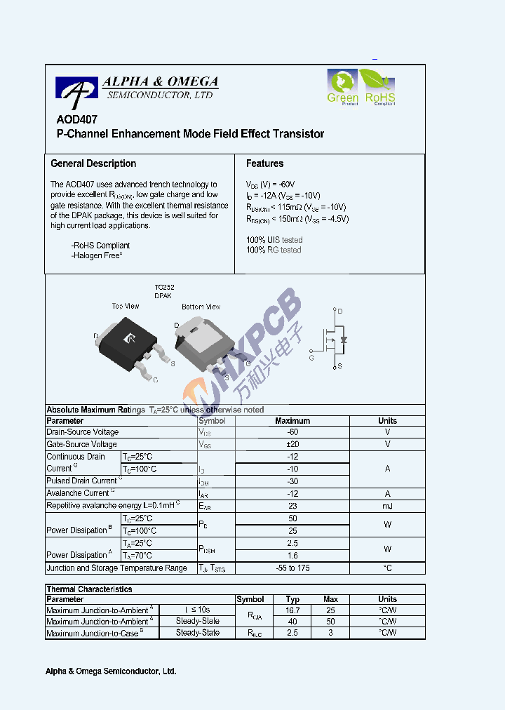 AOD407_8012866.PDF Datasheet