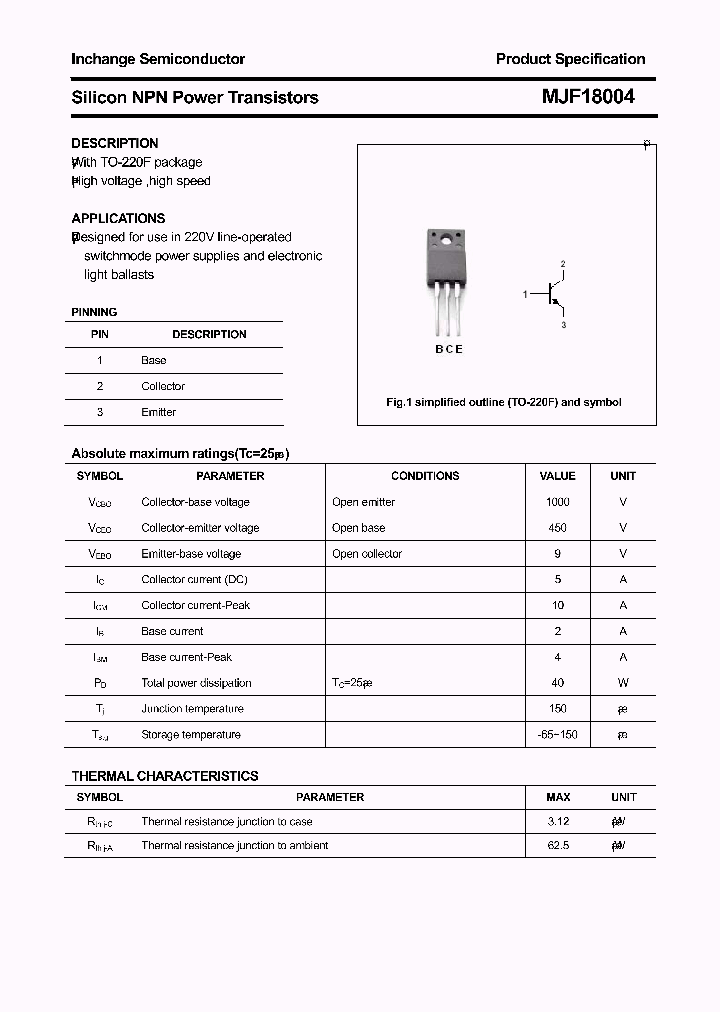 MJF18004_8017616.PDF Datasheet