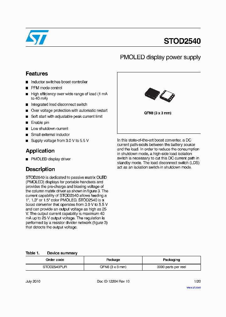 STOD2540PUR_8019815.PDF Datasheet