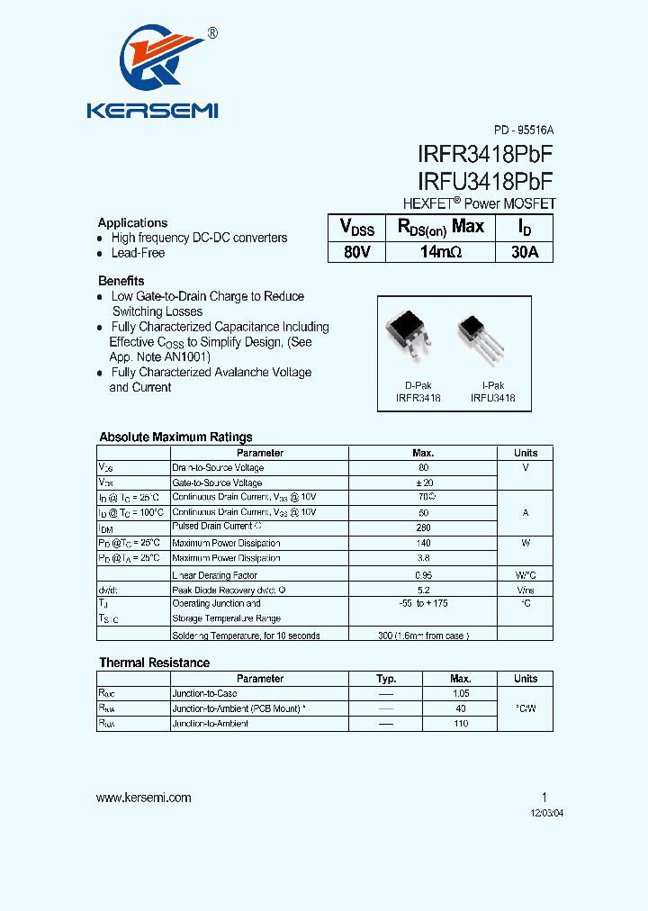 IRFR3418PBF_8022797.PDF Datasheet