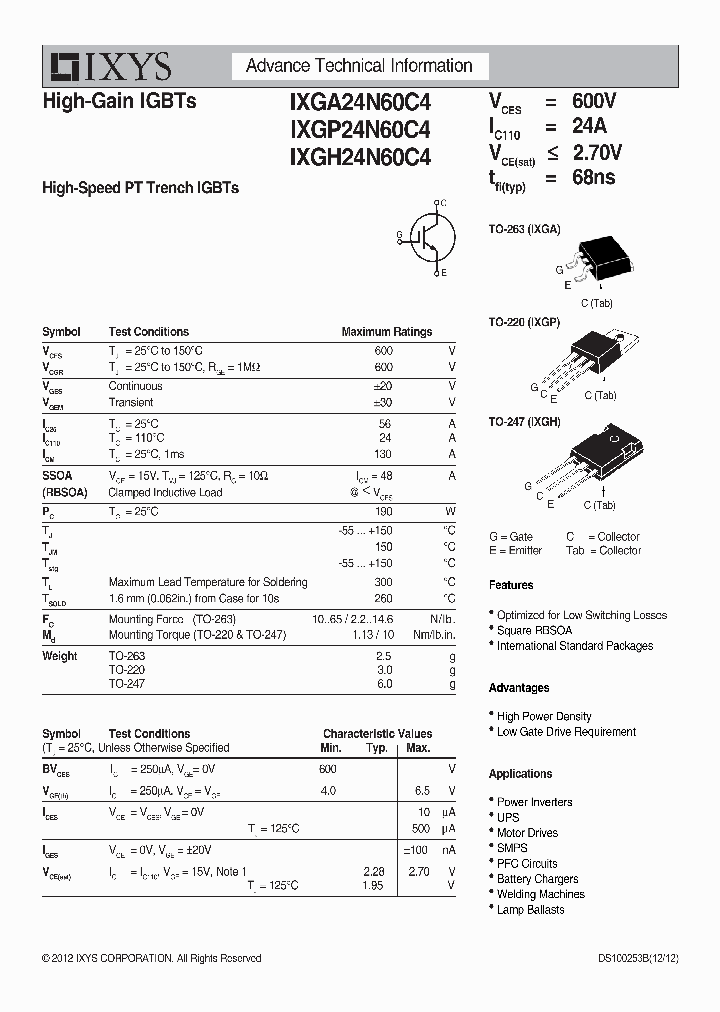 IXGA24N60C4_8027045.PDF Datasheet