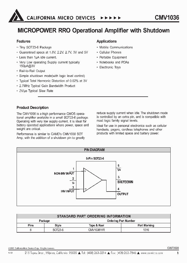 CMV1036Y_8037826.PDF Datasheet