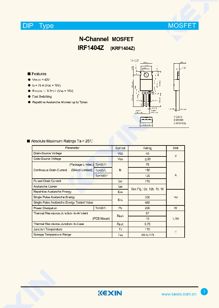 IRF1404Z_8048279.PDF Datasheet