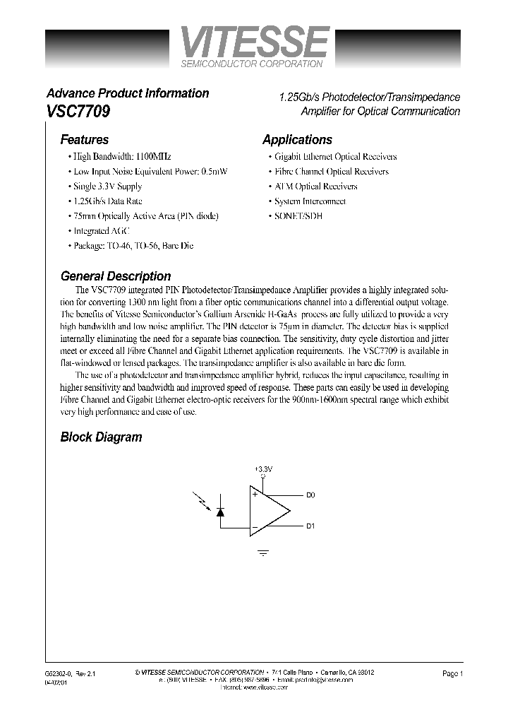 VSC7709WA_8058745.PDF Datasheet