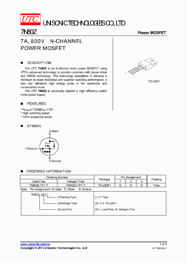 7N80Z_8062033.PDF Datasheet