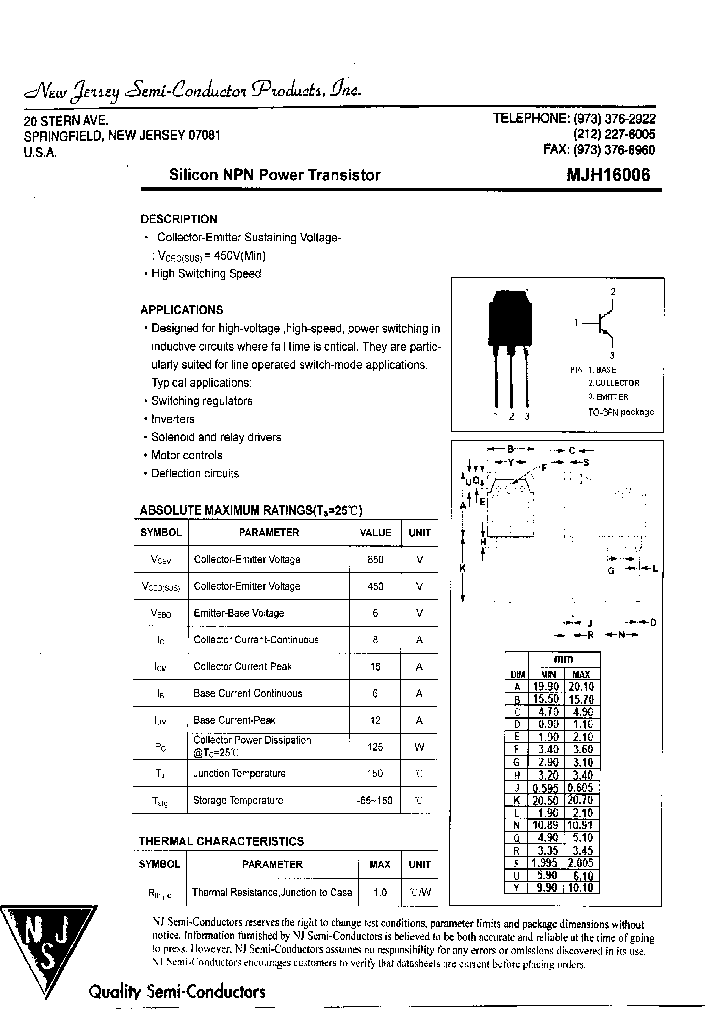 MJH16006_8068032.PDF Datasheet